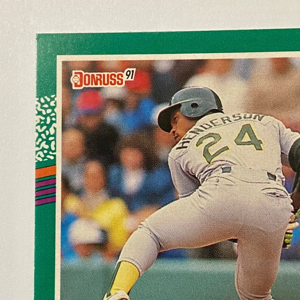 Vintage Donruss MLB '91 Rickey Henderson Baseball Error ( INC no . ) Card #648